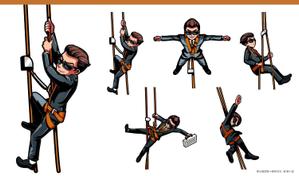 Sato (hosino_03)さんのロープアクセス体験型アクティビティ　『SPY;DER TRIP』のキャラクターデザイン募集への提案