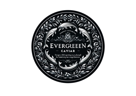 CHIKIKU (kikuchi7315)さんのキャビア「EverGreen Caviar」の瓶蓋円形パッケージラベルへの提案
