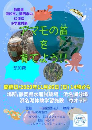株式会社おにぎり村 (toiro-mito)さんの浜名湖で減少している「アマモ」を育てようイベントチラシへの提案