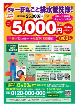ICDO (iwaichi)さんの新聞折込チラシで新しい「排水管洗浄キャンペーン」の訴求への提案