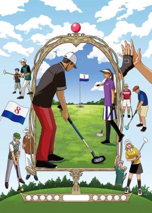 non (nonn_77)さんの中高年のスポーツ　グラウンド・ゴルフ　人物イラスト　　初心者で参加したくなるようなイラストへの提案