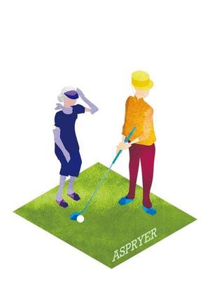 あるい (arui_0525)さんの中高年のスポーツ　グラウンド・ゴルフ　人物イラスト　　初心者で参加したくなるようなイラストへの提案