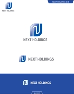 queuecat (queuecat)さんの株式会社NEXT HOLDINGS のロゴ。グループの纏まりをイメージしたものへの提案