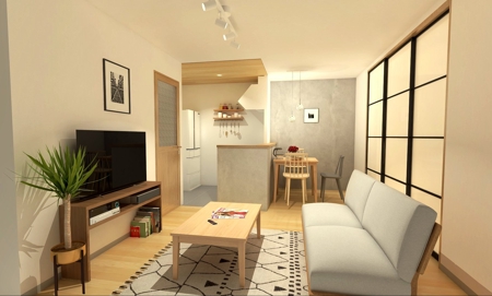 j4.5 (yps3333)さんの新築共同住宅のモデルルーム1室のインテリアデザイン募集への提案