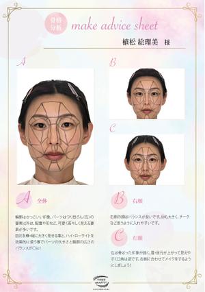 スミネコ (qqse9kp9k)さんのメイクレッスンのお客様に渡すメイクアドバイスシートの作成への提案