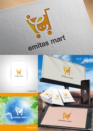 k_31 (katsu31)さんの飲食店の食品通販サイト「エミタスマート」のブランドロゴ制作への提案