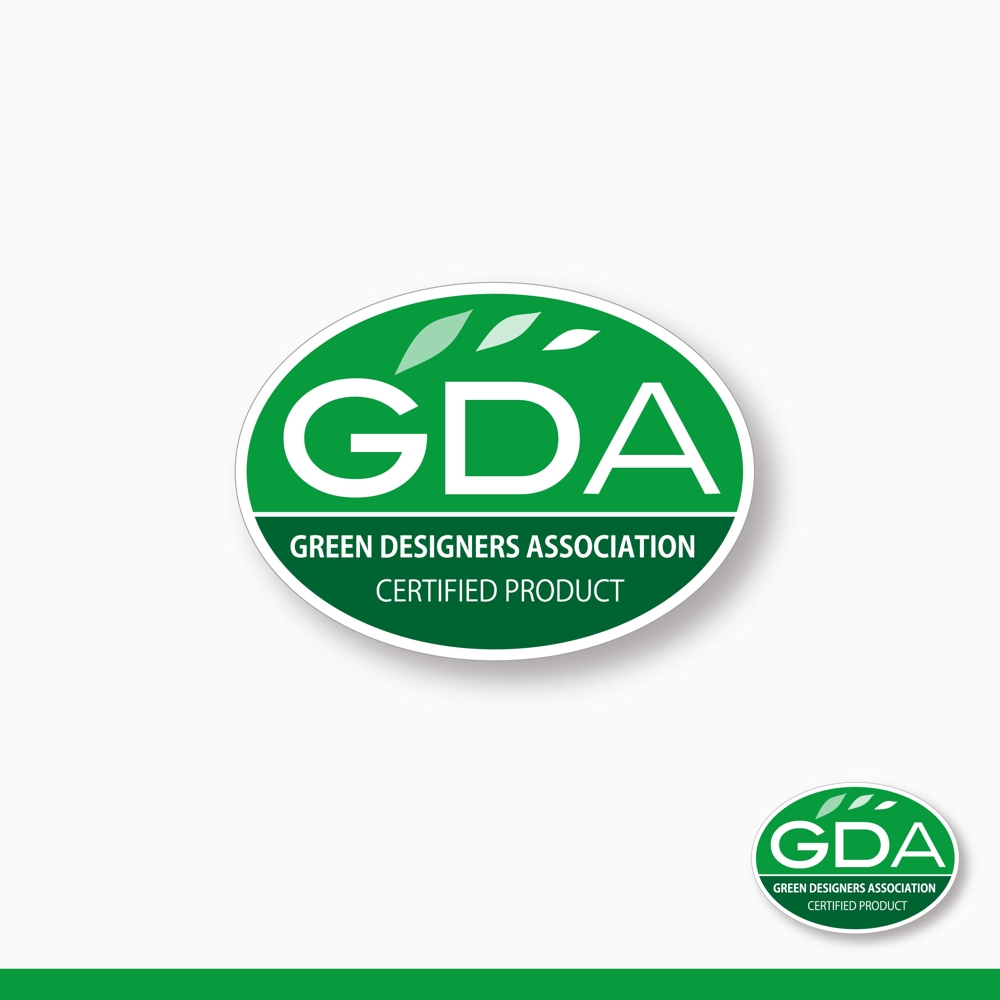 「GDA GREEN DESIGNERS ASSOCIATION CERTIFIED PRODUCT」のロゴ作成
