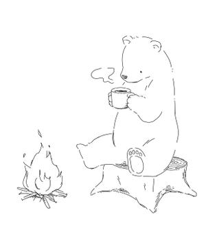 ZebraN (ZebraN)さんのアウトドア商品にプリントする『木に座っているクマ』のイラストへの提案