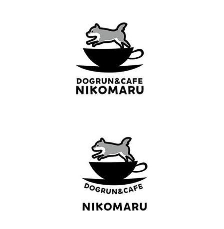 りり (mikadukimikazuki)さんのドックラン&カフェ「NIKOMARU」のロゴへの提案