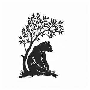 takeshi (takeshi205)さんのアウトドア商品にプリントする『木に座っているクマ』のイラストへの提案