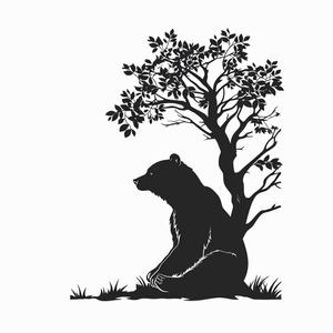 takeshi (takeshi205)さんのアウトドア商品にプリントする『木に座っているクマ』のイラストへの提案