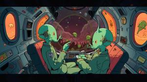 takeshi (takeshi205)さんの動画内で使用する「宇宙船で会議する宇宙人のイラスト」への提案