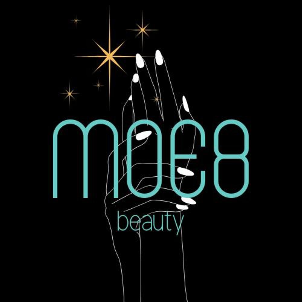 新規OPEN ネイルサロン MOE8-beautyの店名を使ったロゴマーク 総合美容サロン展 開予定