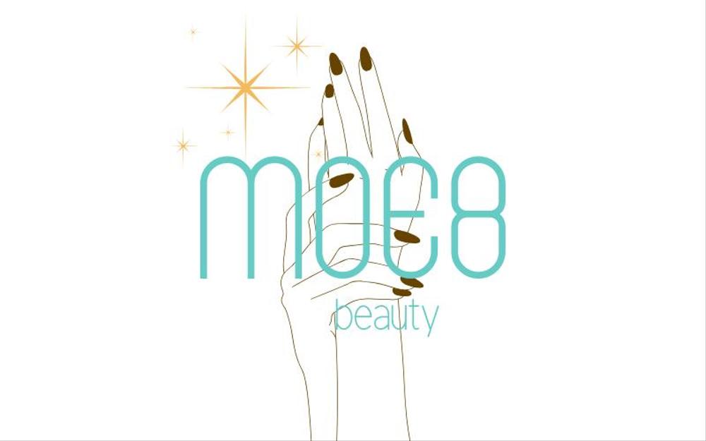 新規OPEN ネイルサロン MOE8-beautyの店名を使ったロゴマーク 総合美容サロン展 開予定