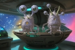 フェアリーテール (fairlytale)さんの動画内で使用する「宇宙船で会議する宇宙人のイラスト」への提案