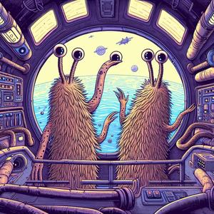 お助け隊 (KUNYS)さんの動画内で使用する「宇宙船で会議する宇宙人のイラスト」への提案