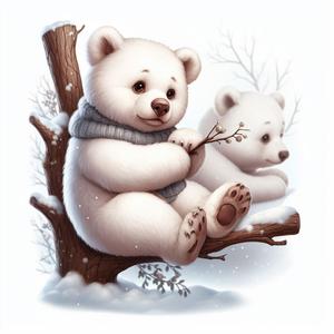 お助け隊 (KUNYS)さんのアウトドア商品にプリントする『木に座っているクマ』のイラストへの提案