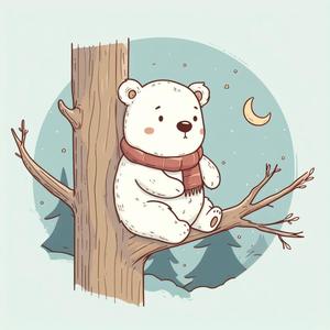 お助け隊 (KUNYS)さんのアウトドア商品にプリントする『木に座っているクマ』のイラストへの提案