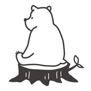 aburanojigokuさんのアウトドア商品にプリントする『木に座っているクマ』のイラストへの提案