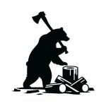 show design (show05p)さんのアウトドア商品にプリントする『薪を割っているクマ』のイラストへの提案