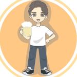 Post8 Works (myn_ri8)さんのビールを持つ男性のイラストへの提案