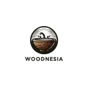 モッツァレラ千鶴子 (morimori-molybdan)さんの木製手洗器ブランド「woodnesia（ウッドネシア）」のロゴ作成依頼への提案
