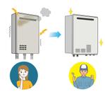 CUBE (cube1)さんの給湯器交換のイメージイラストへの提案