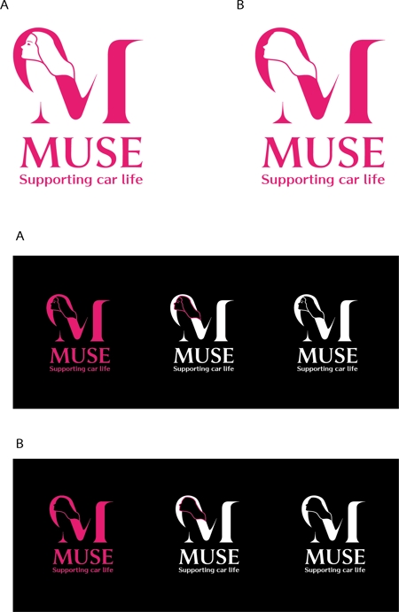 Cezanne (heart)さんの中古車小売業「MUSEの頭文字（M）」のロゴ作成への提案
