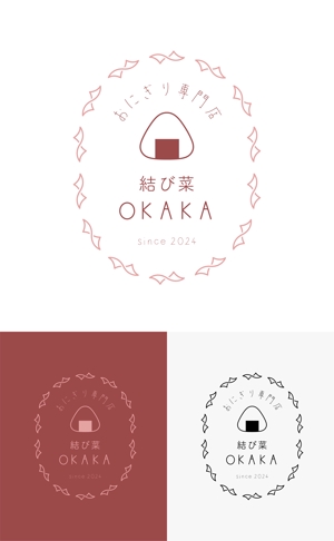 IK.design (tonkachiworks)さんのおにぎり専門店　結び菜OKAKA　の店舗看板デザインの募集への提案