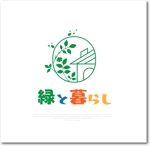 Q-Design (cats-eye)さんの住宅設計事務所ホームページやインスタで使用する「緑と暮らし」のロゴへの提案