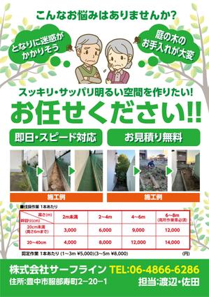 田辺真澄 (T_masumi)さんのお庭のお手入れ（草刈り、伐採など）チラシ作成への提案