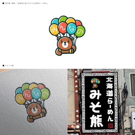 宮﨑貴裕 (taka47600927)さんの北海道らーめんのみそ熊とのコラボに使用するロゴへの提案