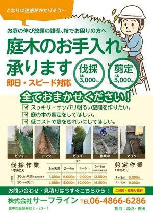 Harayama (chiro-chiro)さんのお庭のお手入れ（草刈り、伐採など）チラシ作成への提案