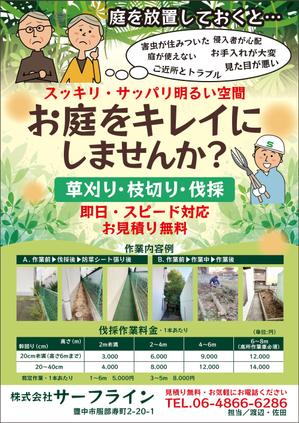 STUDIO_SATSUKI (studiosatsuki)さんのお庭のお手入れ（草刈り、伐採など）チラシ作成への提案