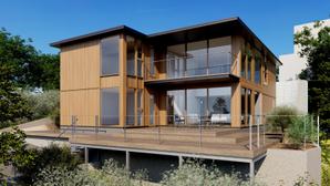 山下健太郎 (fumoto-pictures)さんの【住宅兼別荘の建築パース（４方向）の作成依頼】への提案