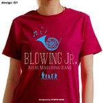 STUDIO ZEAK  (omoidefz750)さんの愛西マーチングバンドBLOWING Jr.Ｔシャツのバックデザインへの提案