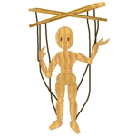 袋鵜の豆本屋　こうづあきら (akira_koudzu_torikawa)さんの糸が絡まって変な姿勢（動き）をしているマリオネット（操り人形）のイラストへの提案