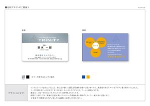 さんのトリニティー社の名刺デザインとカラーコーディネーションへの提案