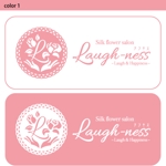 mika_0314さんの「Silk flower salon　Laugh-ness ～Laugh&Happiness～」のロゴ作成への提案