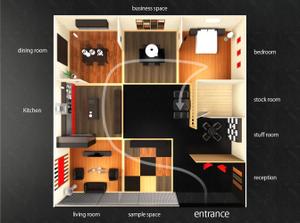 cheskyさんの住宅用のフローリング材販売会社のショールーム外観パース図作成（3DCG）への提案