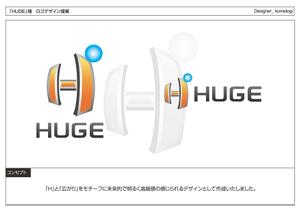 kometogi (kometogi)さんの企業名「HUGE」のロゴ作成への提案