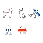 orange01 (orange01)さんのペットショップのピクトグラム5点(犬、猫、美容、ホテル、フード)への提案