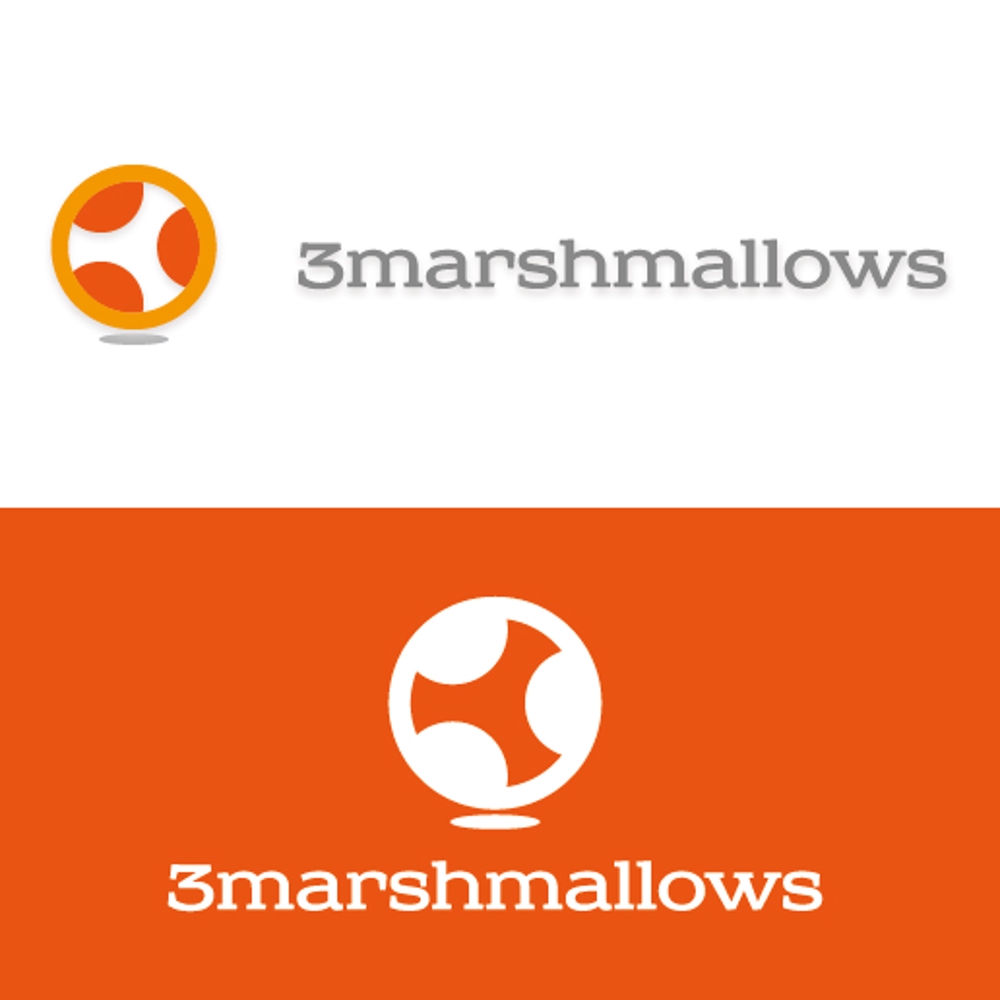 「---3marshmallows---」のロゴ作成