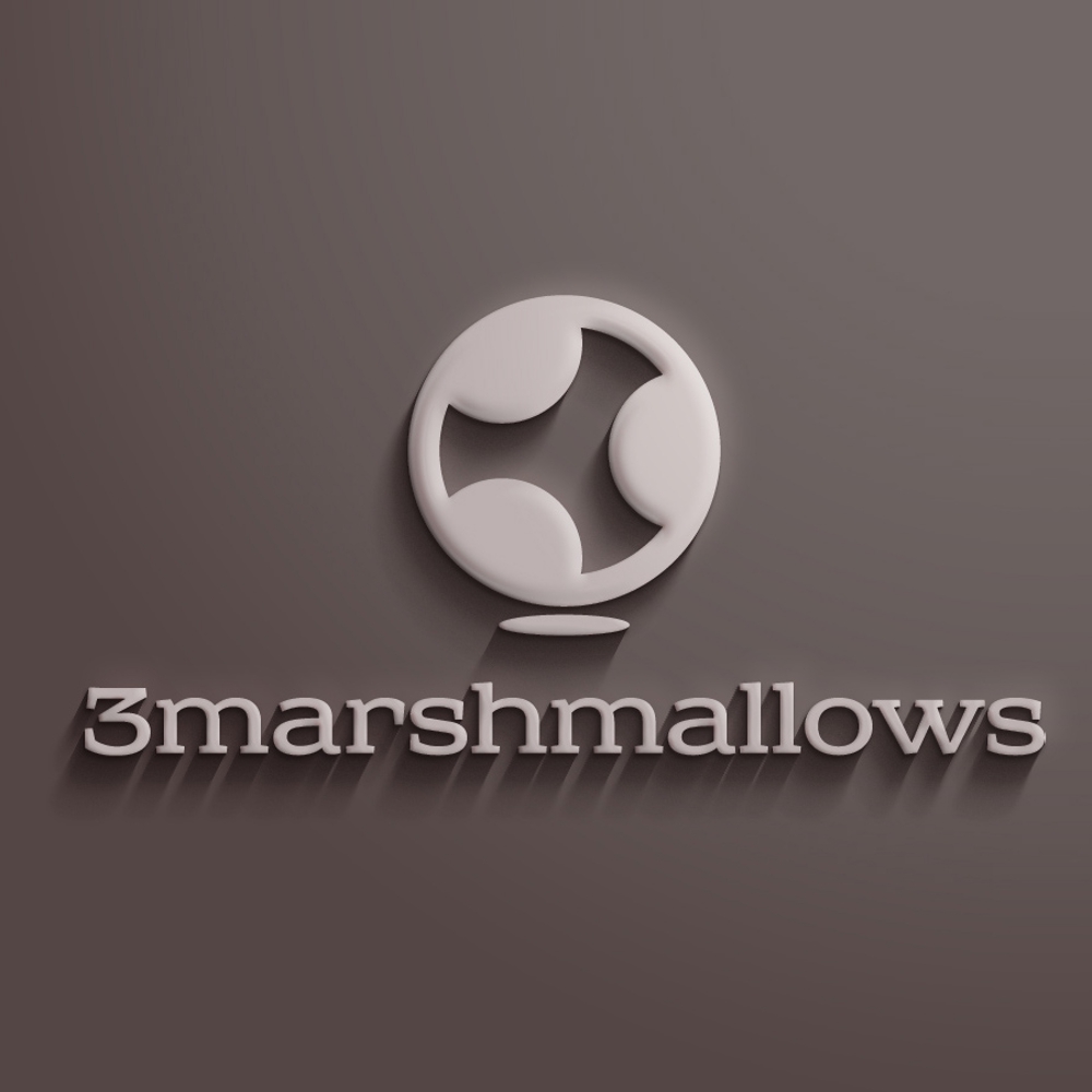 「---3marshmallows---」のロゴ作成