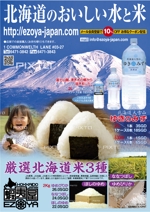 水落ゆうこ (yuyupichi)さんの海外にて日本のお米とお水を販売するECサイトの広告チラシ（日本語A4片面）への提案