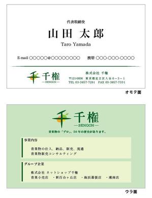 Woodyさんの青果流通業の名刺リニューアルへの提案