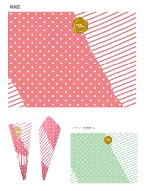 KK (kadotanagisa)さんの海外展開しても大丈夫な、クレープ包み紙のデザイン制作への提案