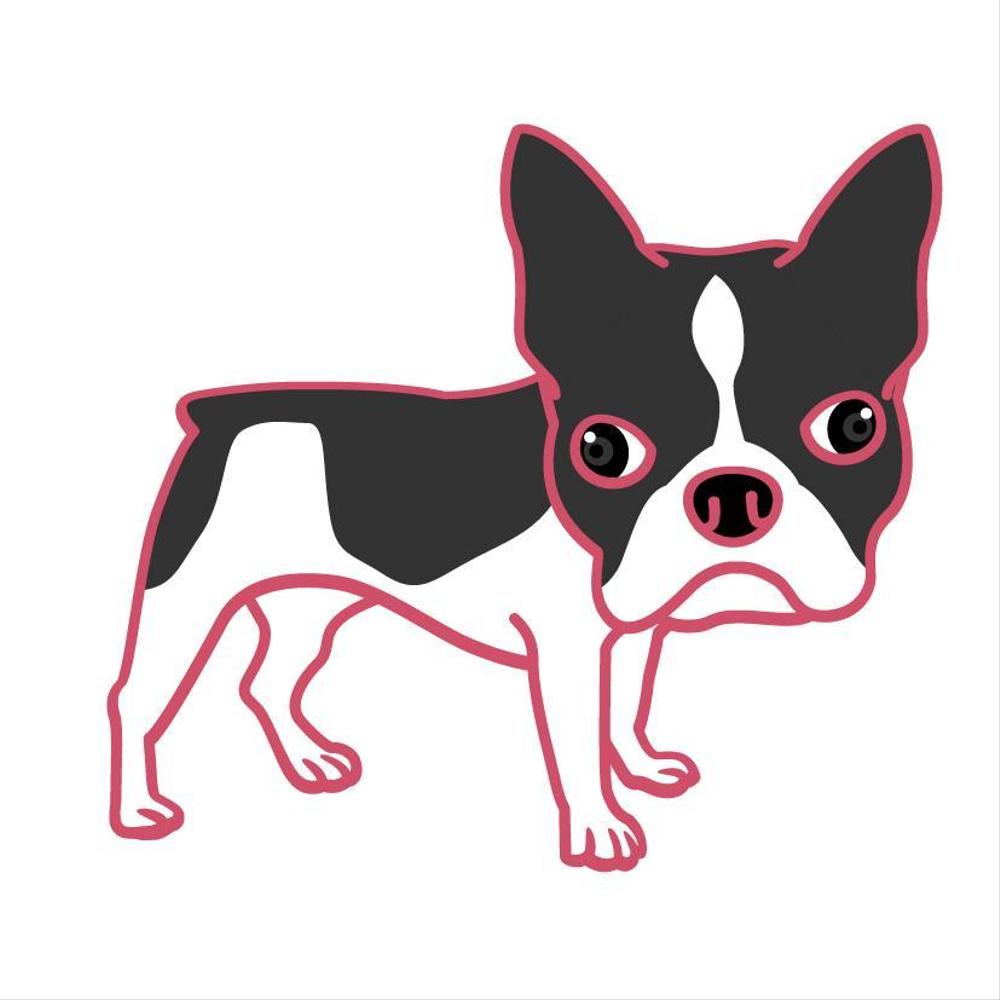 犬のフレンチブルドッグのロゴマーク