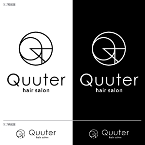take5-design (take5-design)さんの「hair salon Quuter」のロゴ作成への提案
