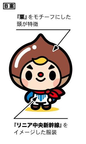 アユカワさん (ayukawa3)さんの中津川市の栗菓子とリニアの融合でキャラクター「****」くんを製作する。への提案